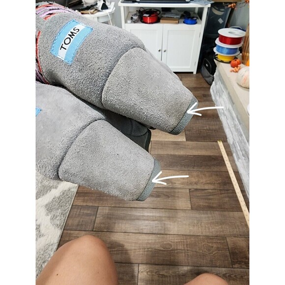 Toms Boots Womens 8 Desert Ankle Booties Grey Suede Round Toe Wedge Heels - Picture 7 of 10